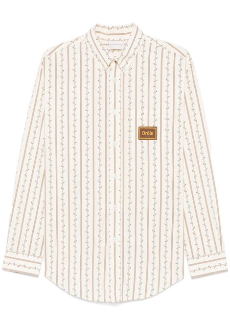 Beige Fleurs Tressées shirt Drôle de monsieur - men DRÔLE DE MONSIEUR | Shirts | ESH186CO166EC